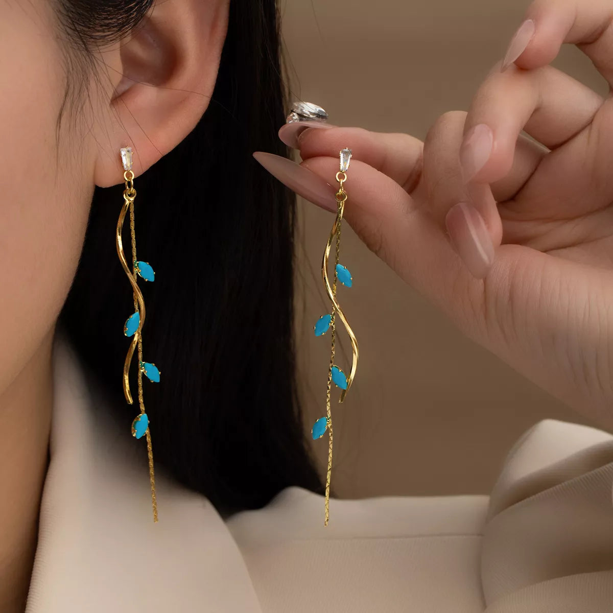 18K Gold-Plated Chain Drop Earrings