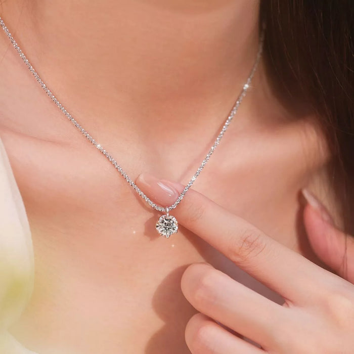 1 Carat Moissanite Sterling Silver Necklace