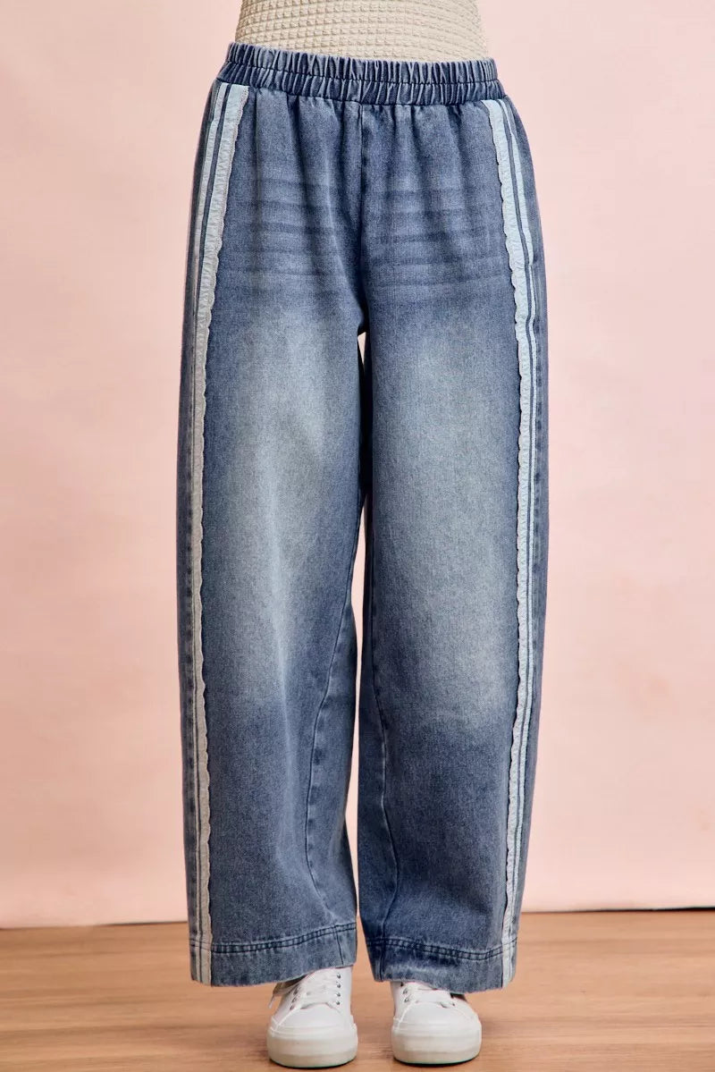 BiBi Washed Lace Contrast Jeans