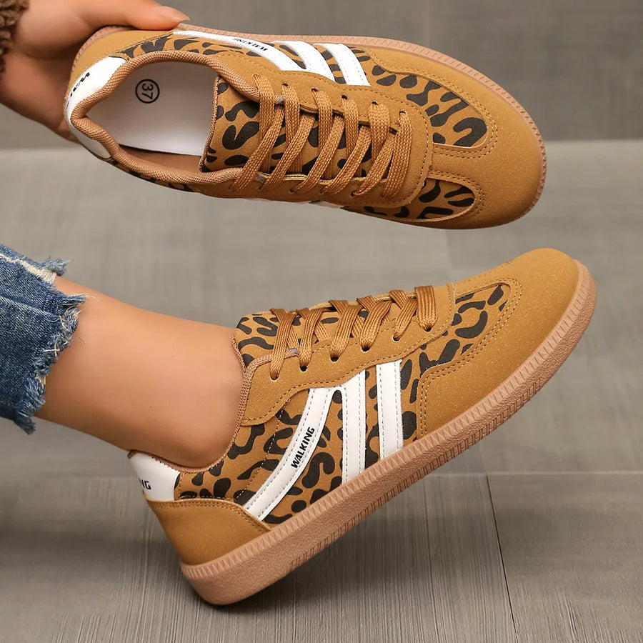 Leopard Round-Toe Sneakers