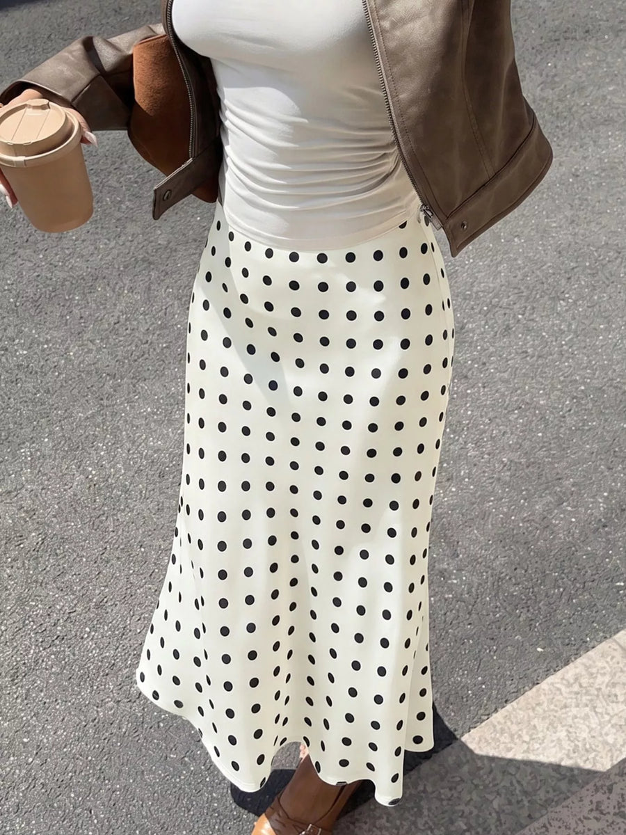 Polka Dot Midi Skirt