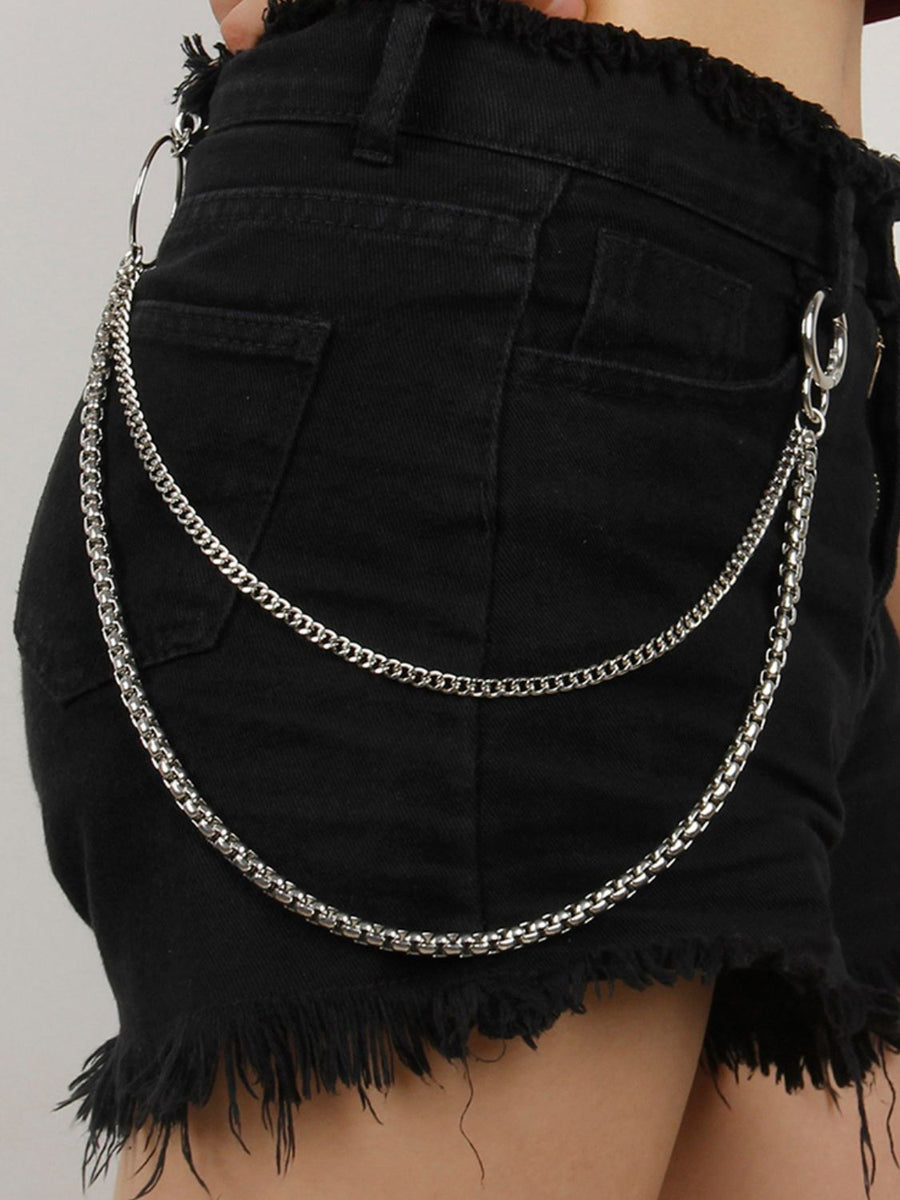 Double Layered Metal Chain Belt