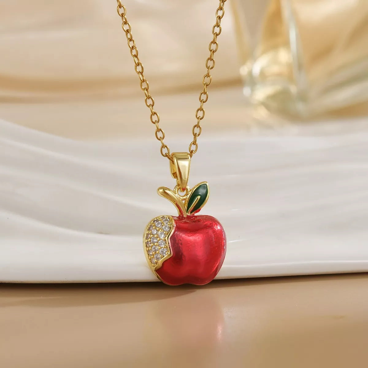 18K Gold-Plated Apple Necklace
