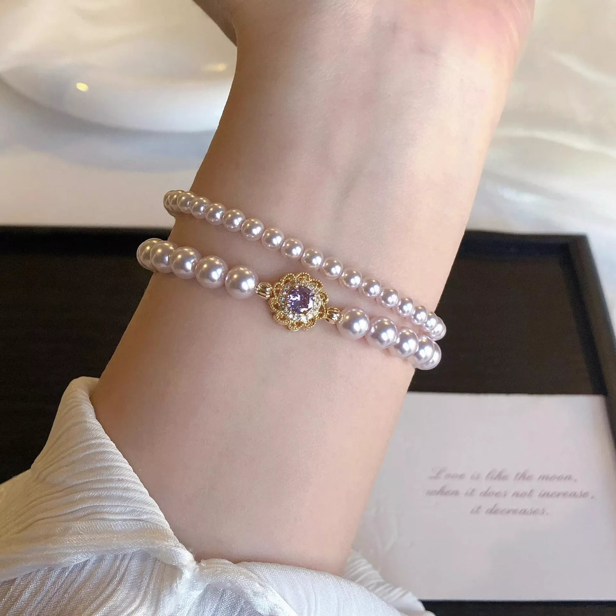 18K Gold-Plated Pearl Bracelet