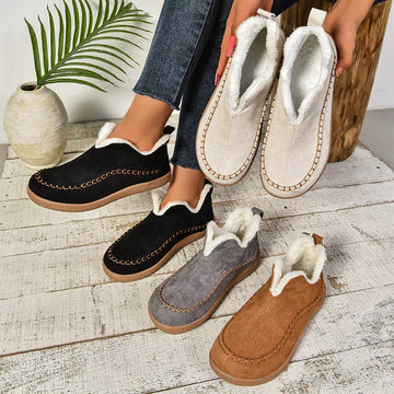 Round Toe Plush Lined Shoes