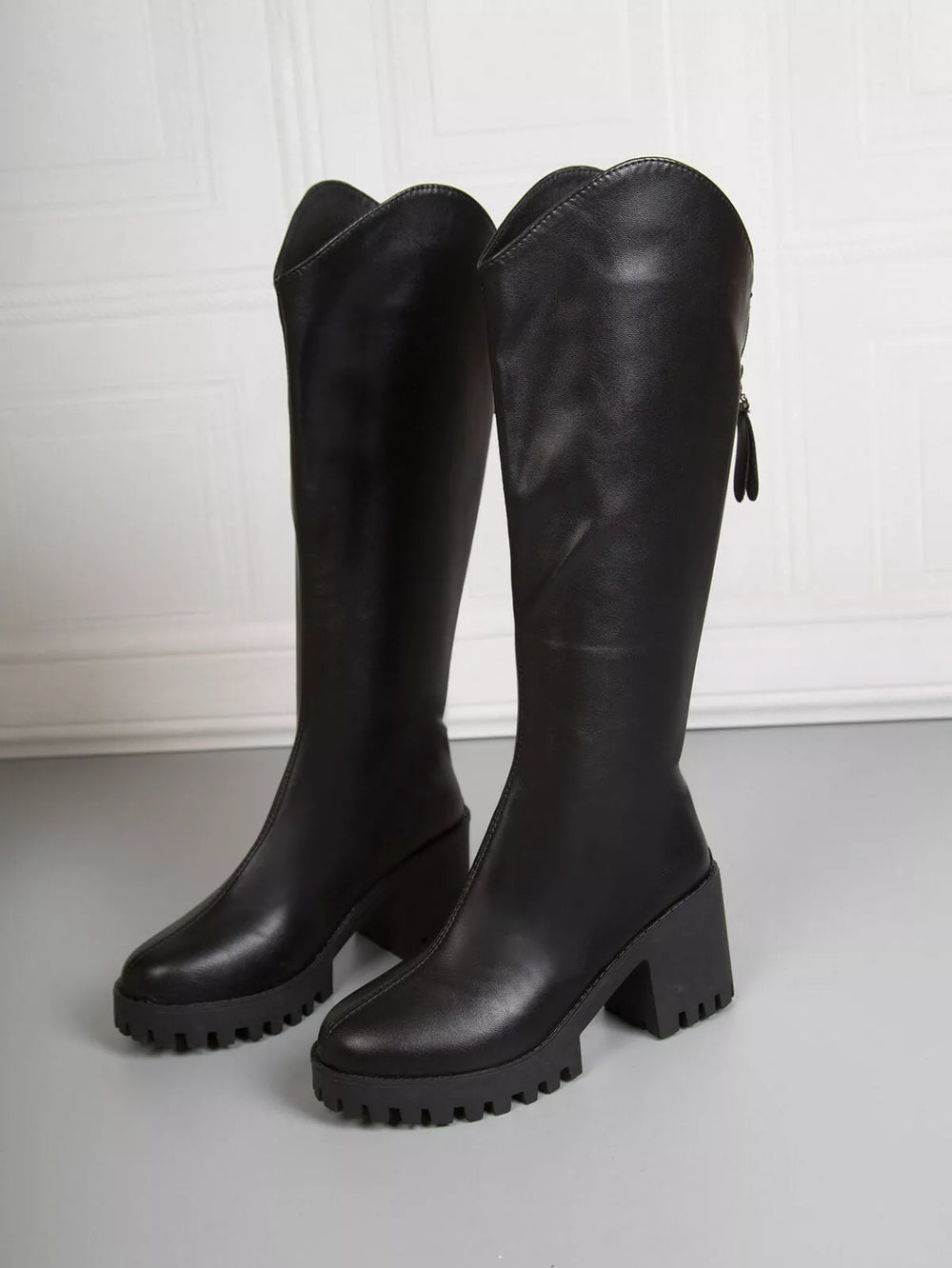 Platform Block Heels Boots