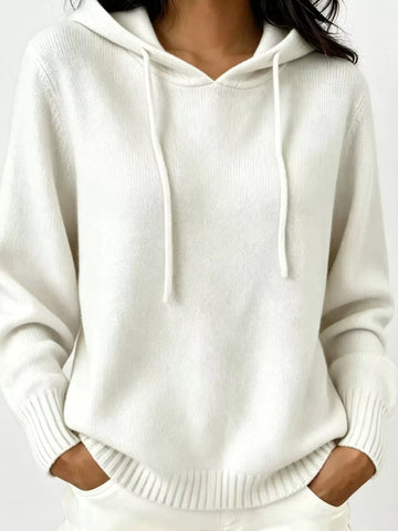 Cozy Ribbed Long‑Sleeve Hooded Sweater