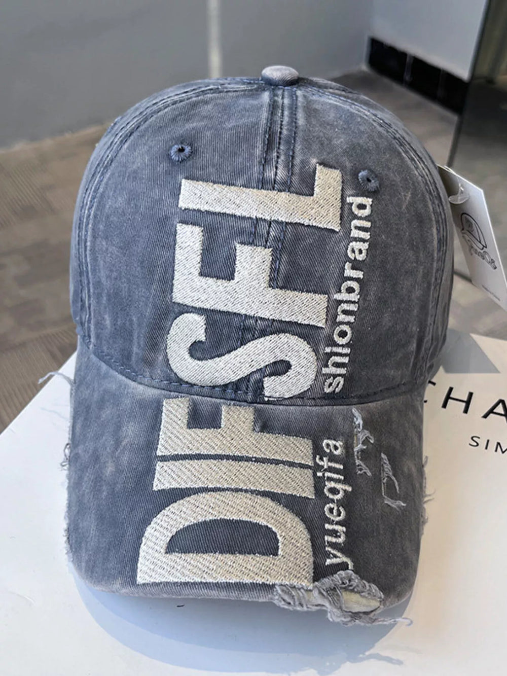 Distressed Embroidered Baseball Cap