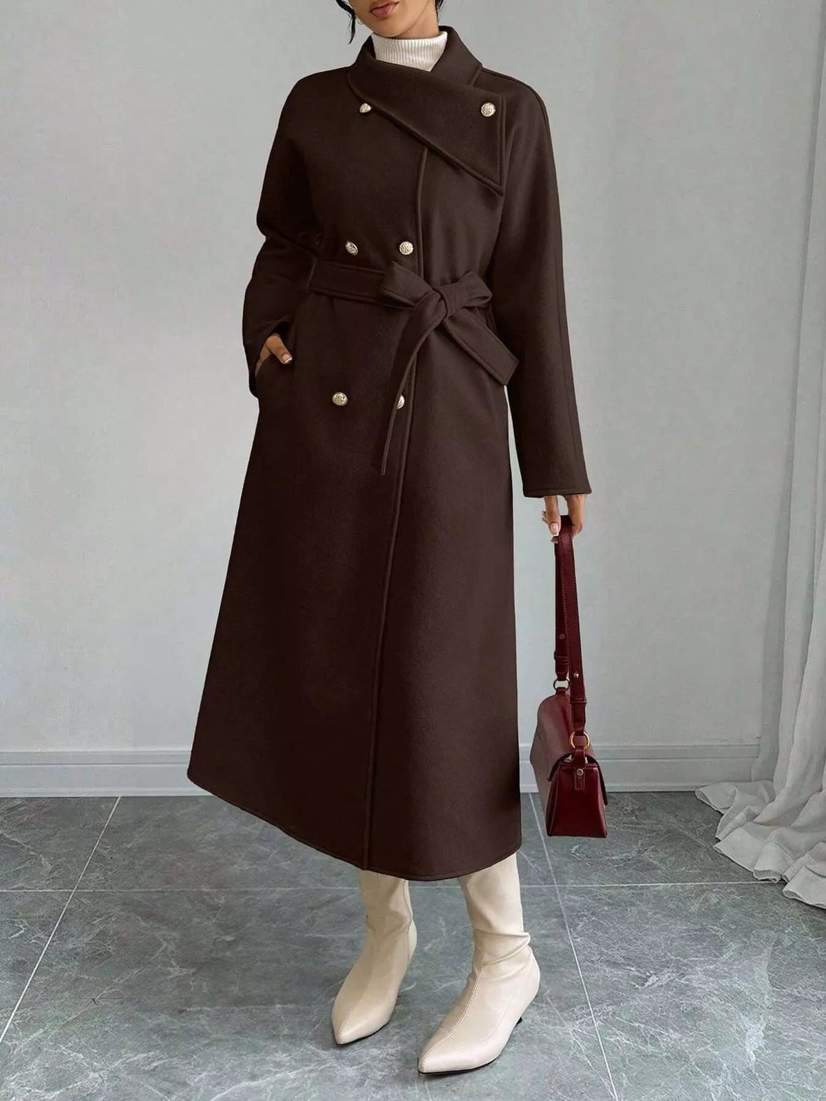 Double-Breasted Longline Coat