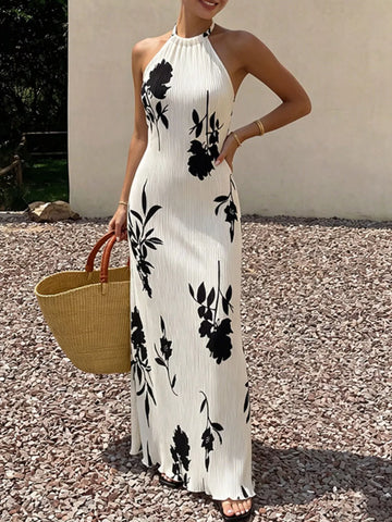 Floral Halter Maxi Dress