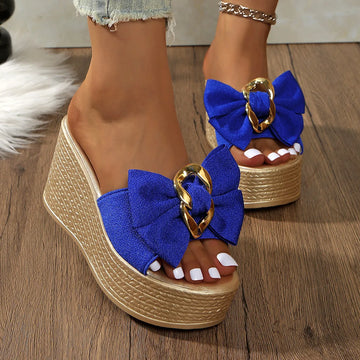 Bow Open Toe Platform Sandals