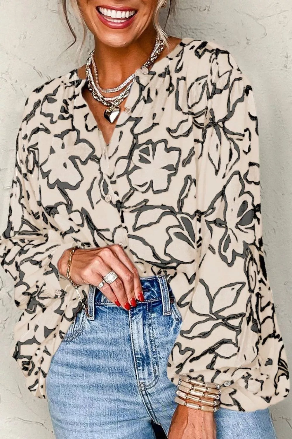 Floral Print Button Down Shirt