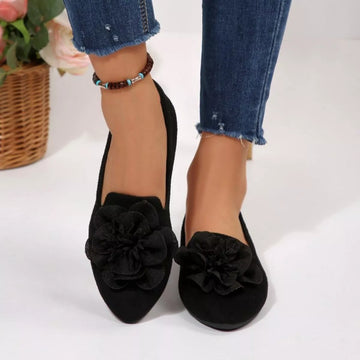 Flower Point Toe Flats Slip Ons