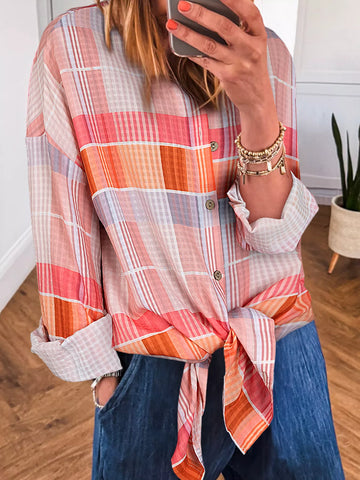 Oversized Check Tunic Shirt