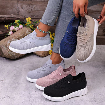 Round Toe Lace Up Sneakers