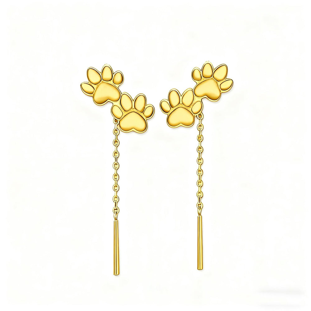 Paw Shaped Drop Earrings