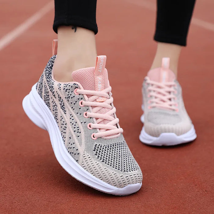Breathable Mesh Lace-Up Athletic Sneakers