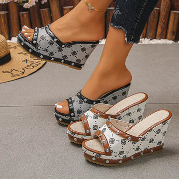 Peep Toe Wedge Sandals
