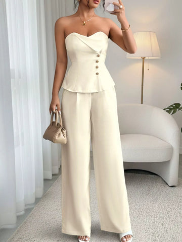 Sweetheart Neck Tube Top and PantsSet