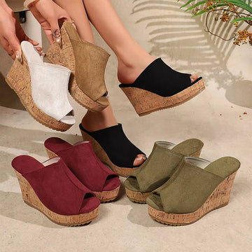 High Heel Open Toe Wedge Sandals
