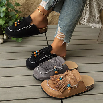 Tassel Round Toe Slip Ons