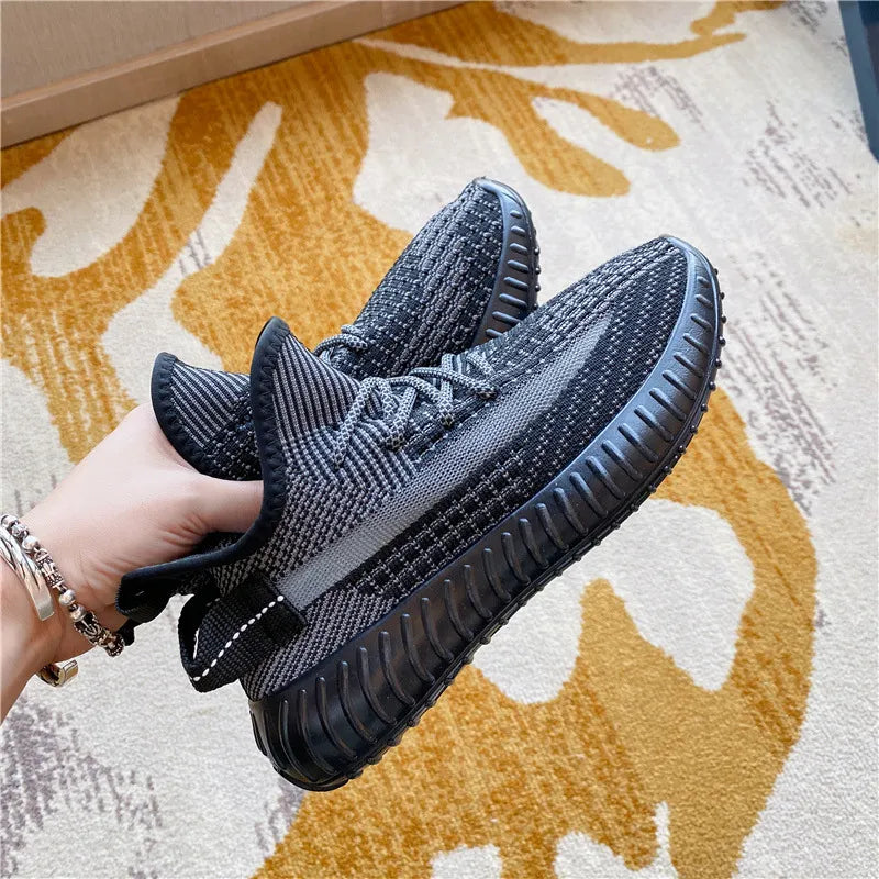 Mesh Lace-Up Platform Athletic Sneakers