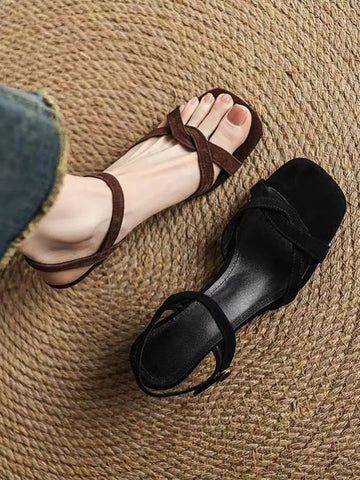 Strappy Low Heel Sandals