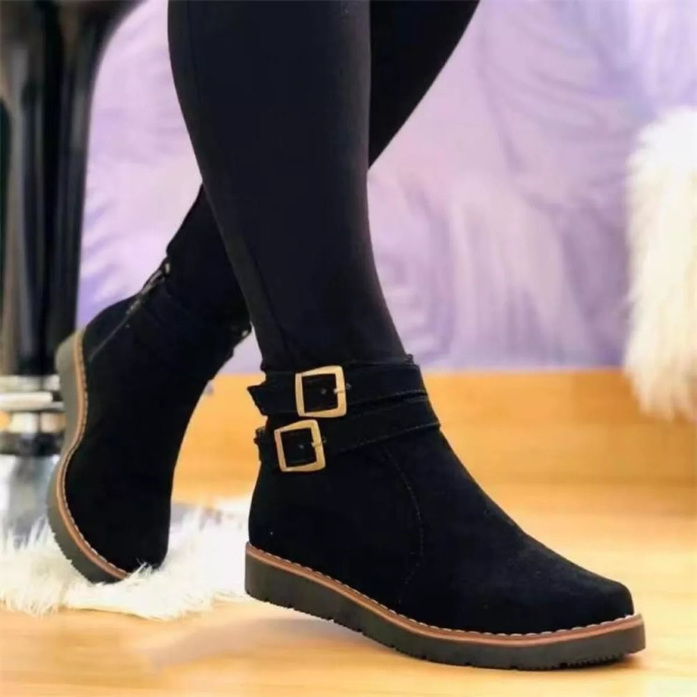 Buckle Accent Ankle Boots