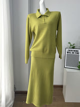 Green Skirt Set