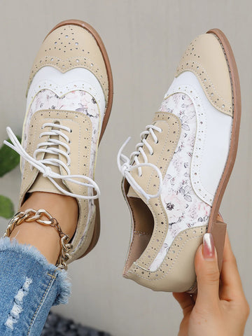 Lace Up Detail Round Toe Sneakers