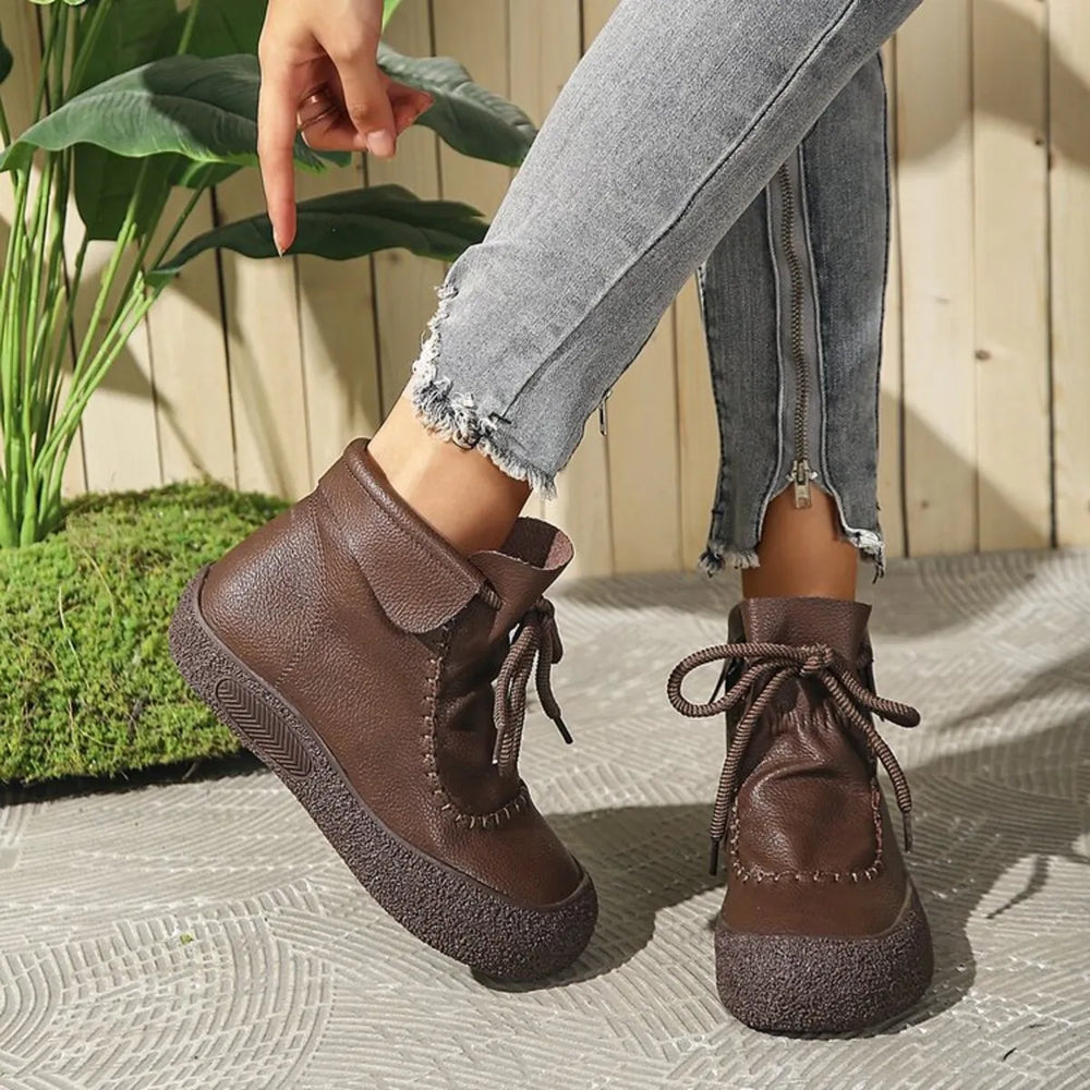 Lace Up Platform Ankle Boots