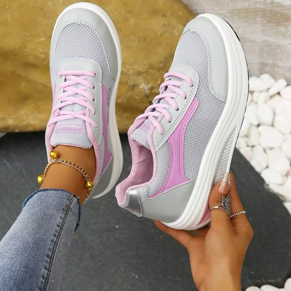 Round-Toe Platform Athletic Sneakers