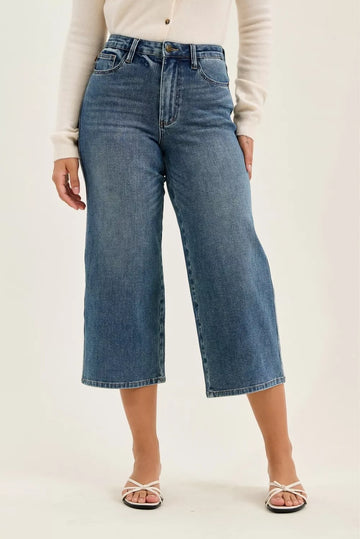 Judy Blue Dottie Wide Crop Jeans