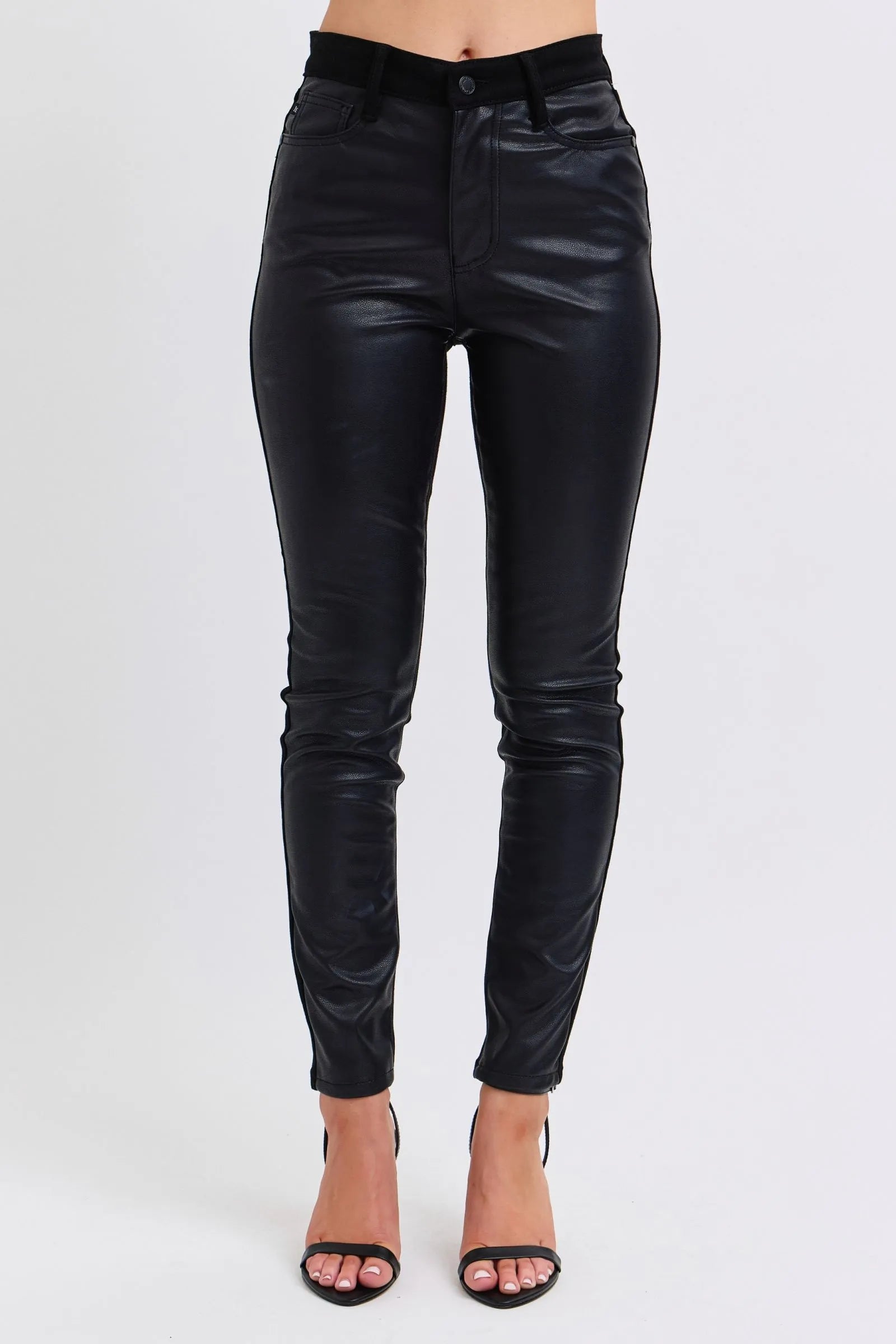 Judy Blue Plus Size HW Faux Leather Skinny Pants selected from Tailored Pants for Tailored Pants: The Line That Pulls Everything Together
