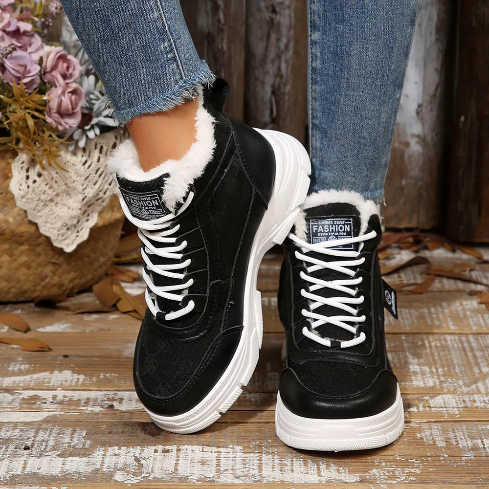 High Top Platform Chunky Sneaker Boots with Lace Up