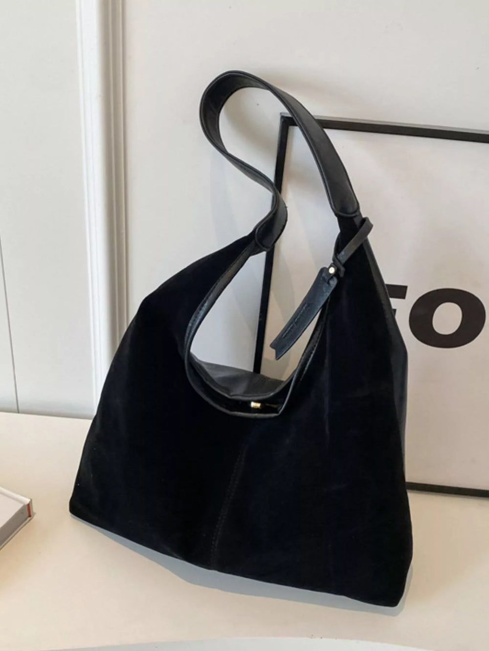 Adjustable Strap Corduroy Shoulder Bag
