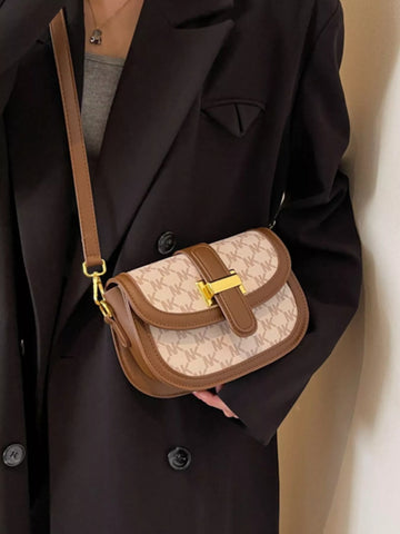 Patterned Flap Crossbody Bag