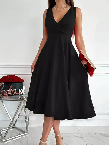 Sleeveless A Line Midi Dress
