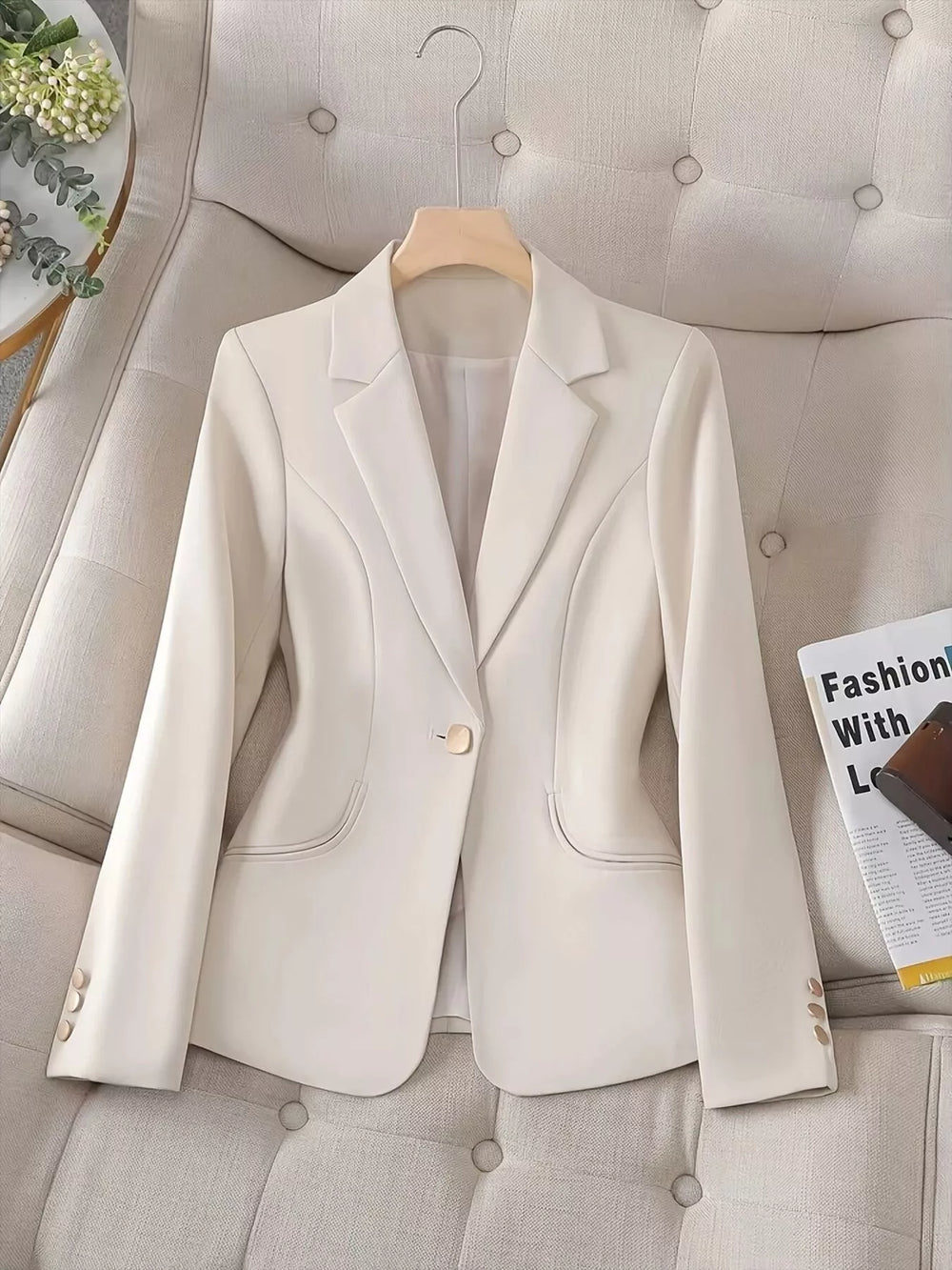Slim-Fit Single-Button Blazer