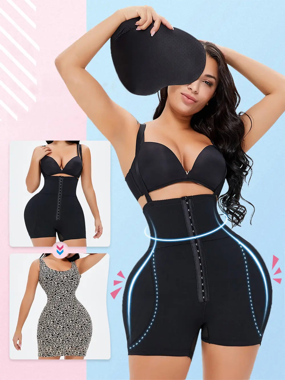 Hook and Eye Under Bust Shaping Bodysuit