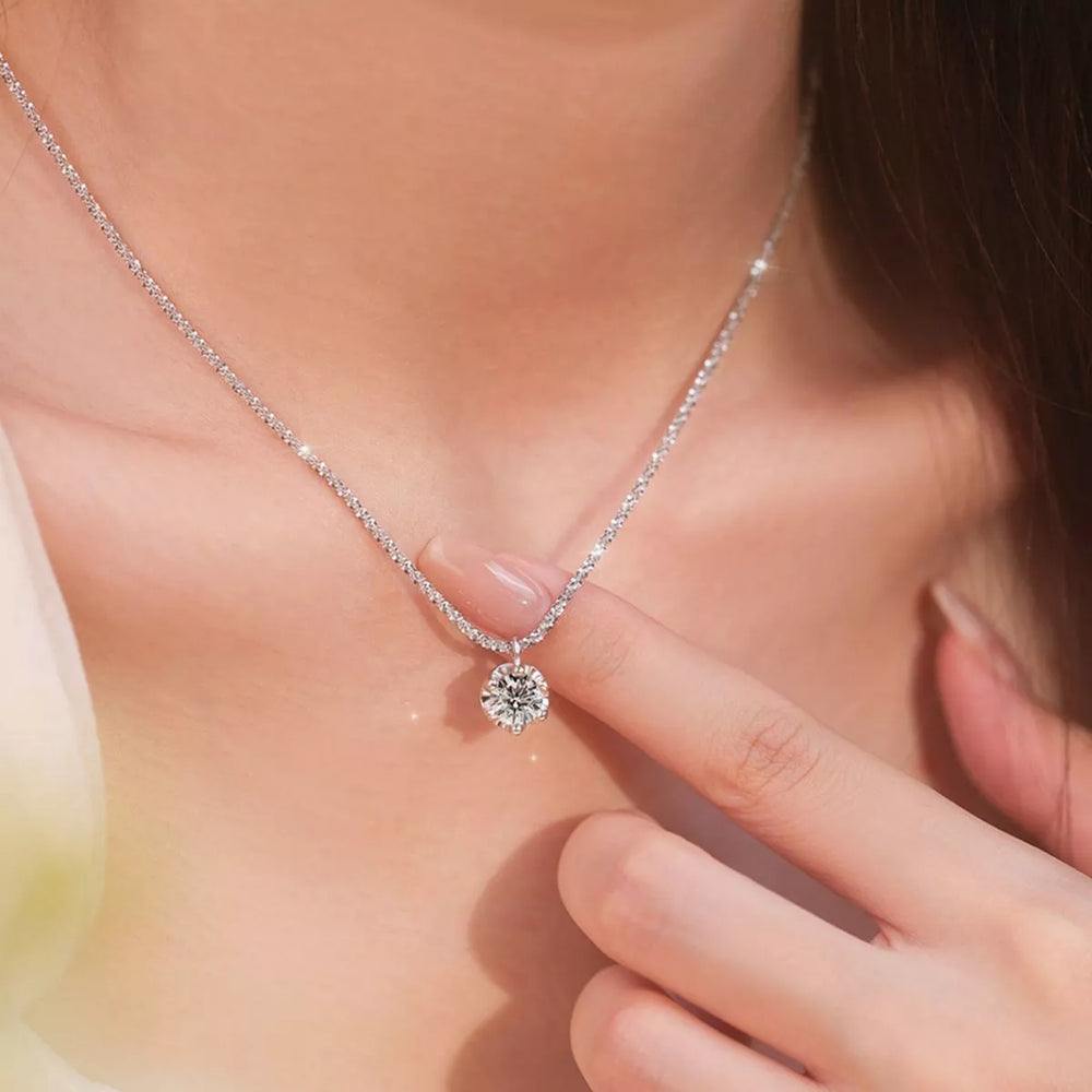 1 Carat Moissanite Sterling Silver Necklace