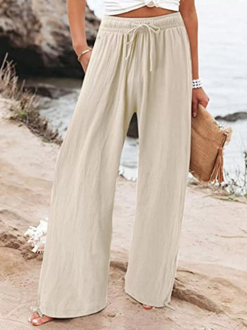 Drawstring Wide Leg Pants