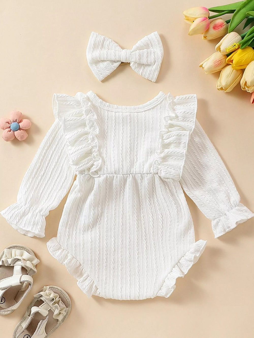 Children's Ruffled Bodysuit & Headband Set