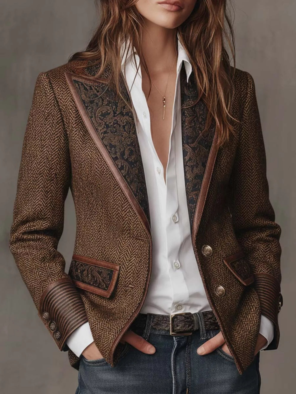 Full Size Lapel Collar Slim Fit Blazer Plus Size