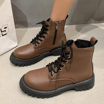 Chunky Platform Lace-Up Combat Boots