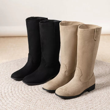 Round Toe Suede Boots