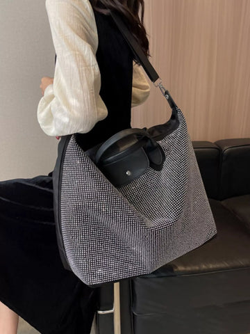 Rhinestone Embellished Crossbody Bag