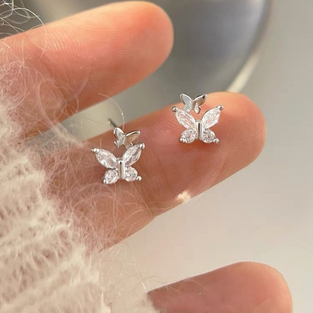 925 Sterling Silver Butterfly Stud Earrings