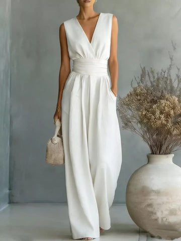 Sleeveless Wide Leg Jumpsuit