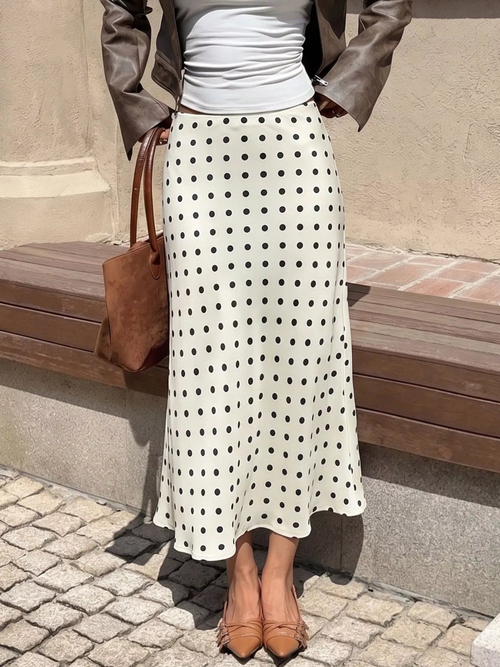 Polka Dot Midi Skirt